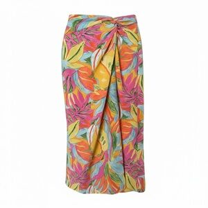 Sage Tropical Leaf Skirt in Pink, Yellow, Green & Blue